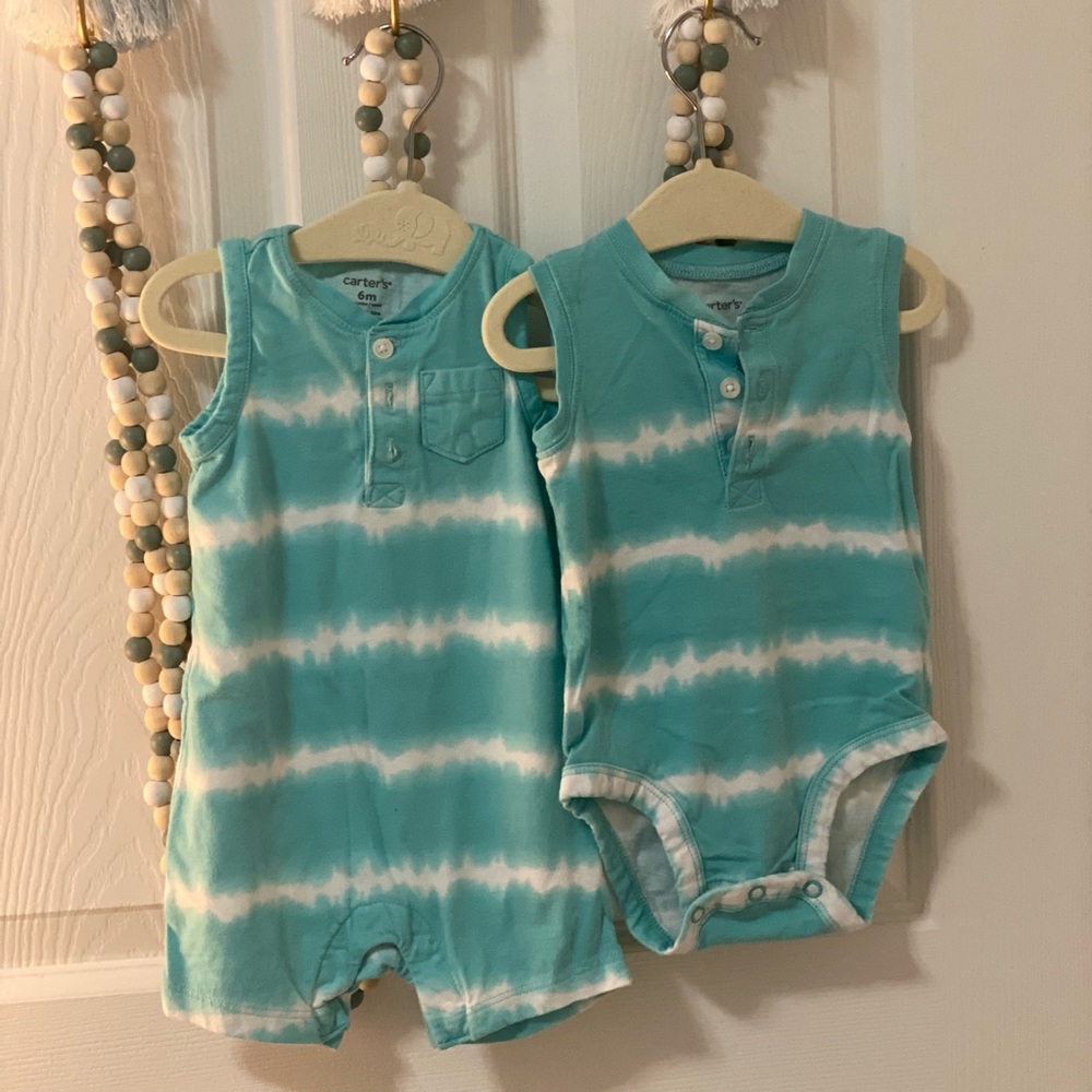 Romper and Onesie set. Carters 3-6